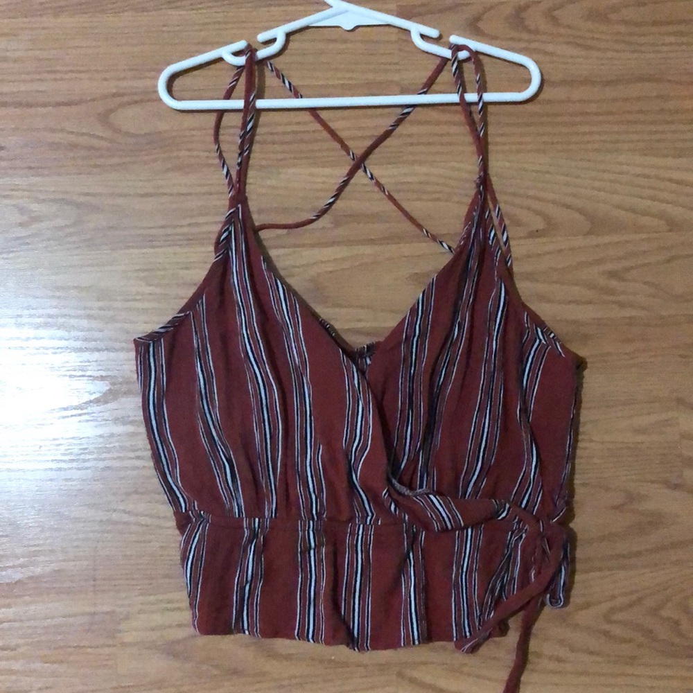 Striped spaghetti strap shirt
